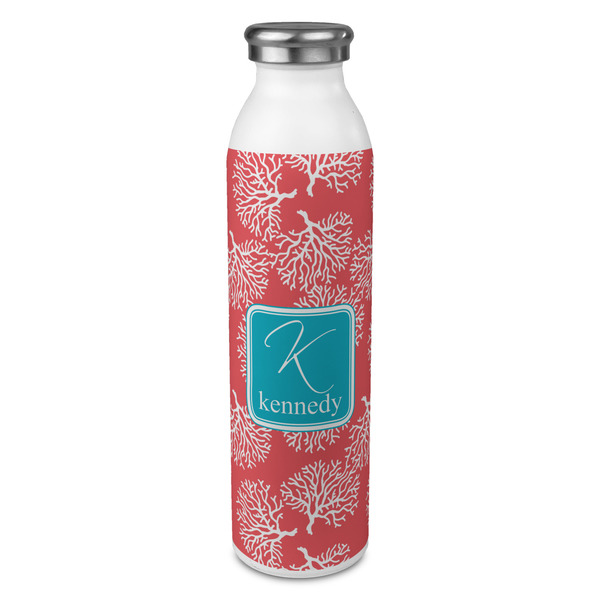 Custom Coral & Teal 20oz Stainless Steel Water Bottle - Full Print (Personalized)