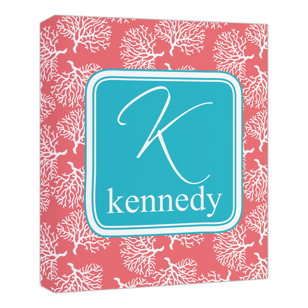 Custom Coral & Teal Canvas Print - 20x24 (Personalized)