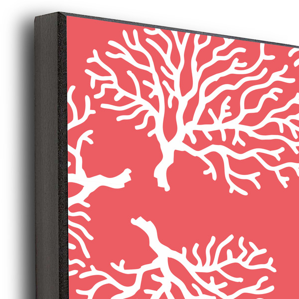 Coral & Teal 20x24 Wood Print - Closeup