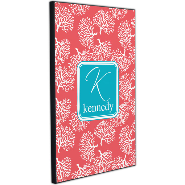 Coral & Teal 20x30 Wood Print - Angle View