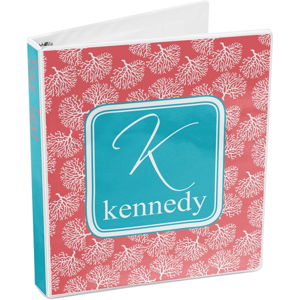 Coral & Teal 3-Ring Binder 3/4 - Main