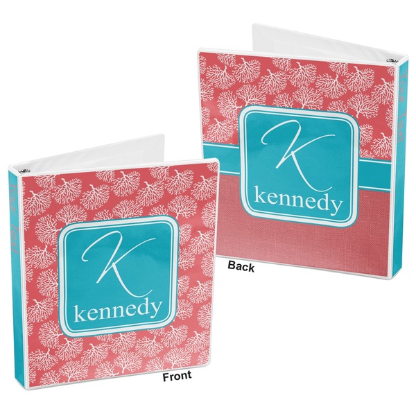 Coral & Teal 3-Ring Binder Front and Back