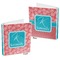 Coral & Teal 3-Ring Binder Front and Back
