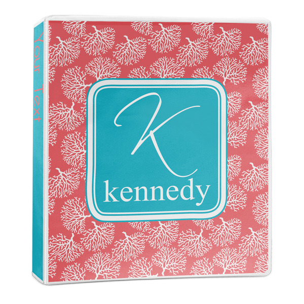 Custom Coral & Teal 3-Ring Binder - 1 inch (Personalized)