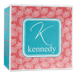Coral & Teal 3-Ring Binder - 2 inch (Personalized)