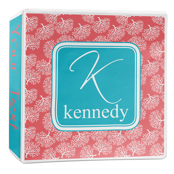 Custom Coral & Teal 3-Ring Binder - 2 inch (Personalized)