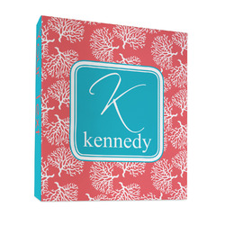 Coral & Teal 3 Ring Binder - Full Wrap - 1" (Personalized)