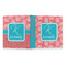 Coral & Teal 3 Ring Binders - Full Wrap - 1" - OPEN OUTSIDE