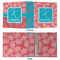 Coral & Teal 3 Ring Binders - Full Wrap - 2" - APPROVAL