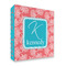 Coral & Teal 3 Ring Binders - Full Wrap - 2" - FRONT