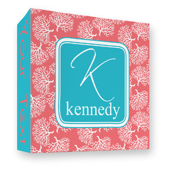 Coral & Teal 3 Ring Binder - Full Wrap - 3" (Personalized)