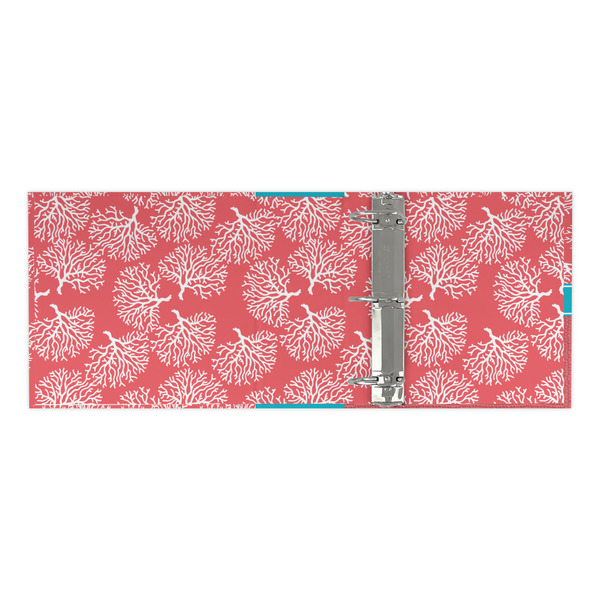 Coral & Teal 3 Ring Binders - Full Wrap - 3" - OPEN INSIDE