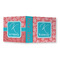 Coral & Teal 3 Ring Binders - Full Wrap - 3" - OPEN OUTSIDE
