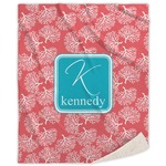 Coral & Teal Sherpa Throw Blanket - 60"x80" (Personalized)