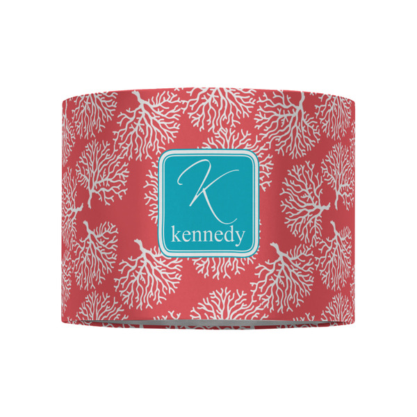 Coral & Teal 8" Drum Lampshade - FRONT (Fabric)