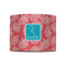 Coral & Teal 8" Drum Lampshade - FRONT (Fabric)