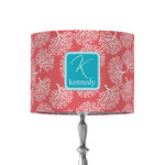 Coral & Teal 8" Drum Lamp Shade - Fabric (Personalized)