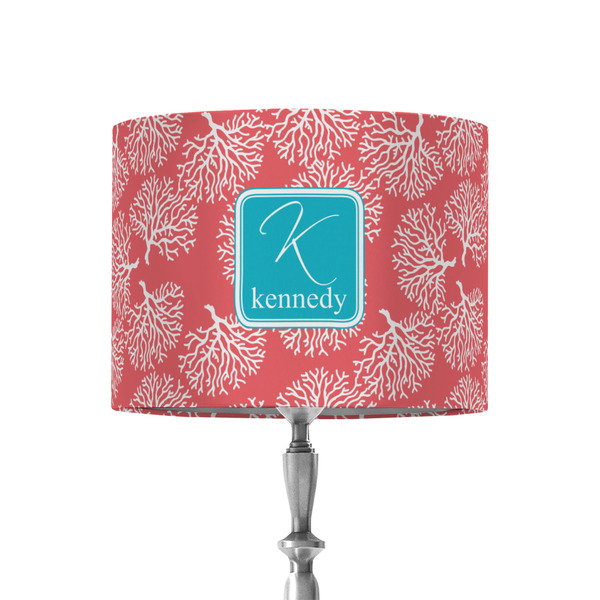 Custom Coral & Teal 8" Drum Lamp Shade - Fabric (Personalized)