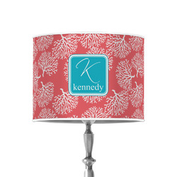Coral & Teal 8" Drum Lamp Shade - Poly-film (Personalized)