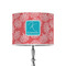Coral & Teal 8" Drum Lampshade - ON STAND (Poly Film)