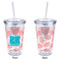 Coral & Teal Acrylic Tumbler - Full Print - Approval