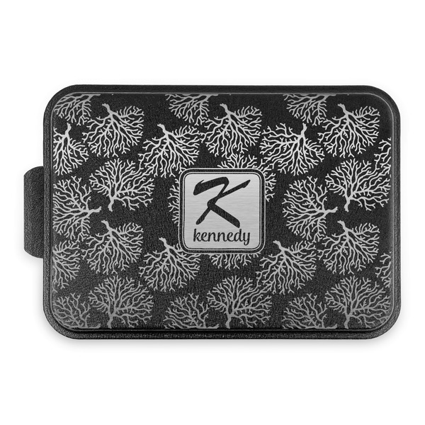 Coral & Teal Aluminum Baking Pan - Black Lid - FRONT