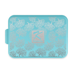 Coral & Teal Aluminum Baking Pan with Teal Lid (Personalized)
