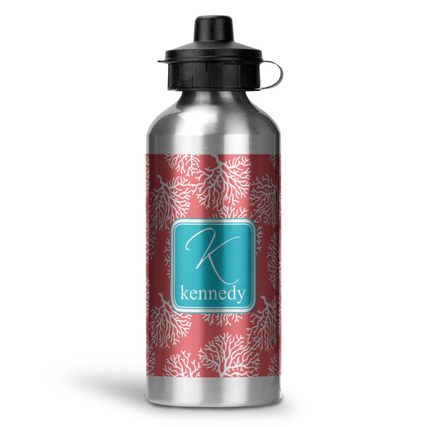 Custom Coral & Teal Water Bottles - 20 oz - Aluminum (Personalized)