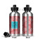 Coral & Teal Aluminum Water Bottle - Front and Back