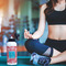 Coral & Teal Aluminum Water Bottle - White LIFESTYLE