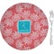 Coral & Teal 8" Glass Appetizer / Dessert Plates - Single or Set (Personalized)