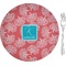 Coral & Teal Glass Appetizer / Dessert Plate 8" (Personalized)