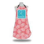 Coral & Teal Apron w/ Name and Initial