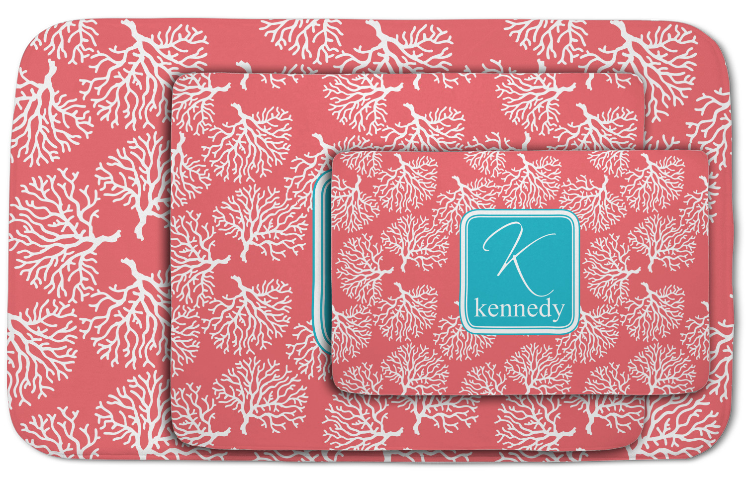 Coral & Teal Area Rug (Personalized) YouCustomizeIt