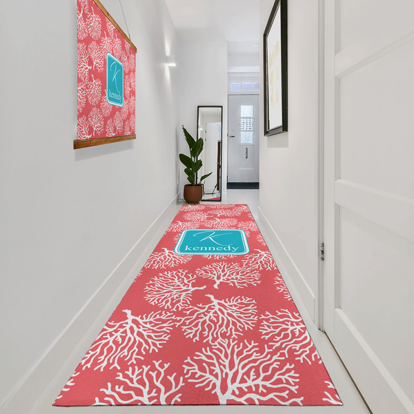 Coral & Teal Area Rug Sizes - In Context (vertical)