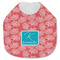Coral & Teal Jersey Knit Baby Bib w/ Name and Initial