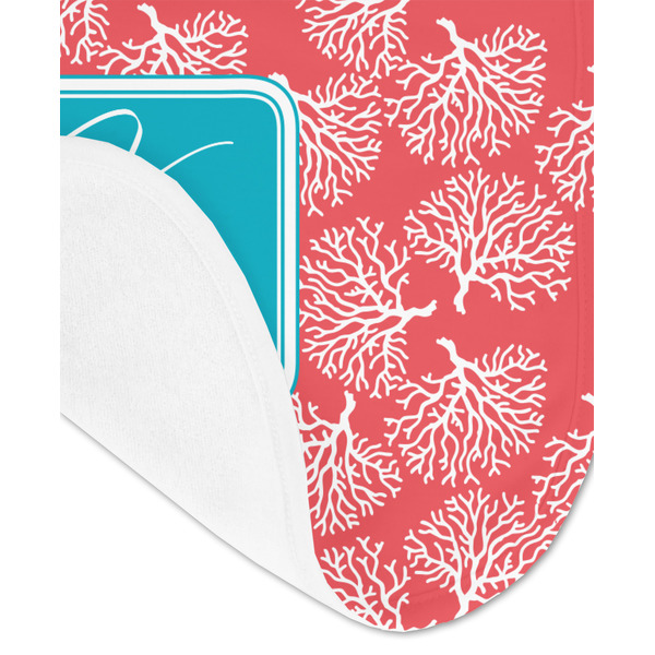 Coral & Teal Baby Bib - AFT detail