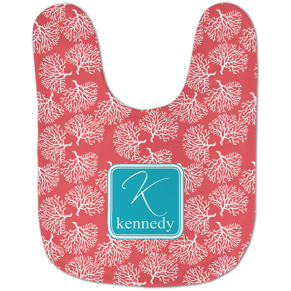 Coral & Teal Baby Bib - AFT flat