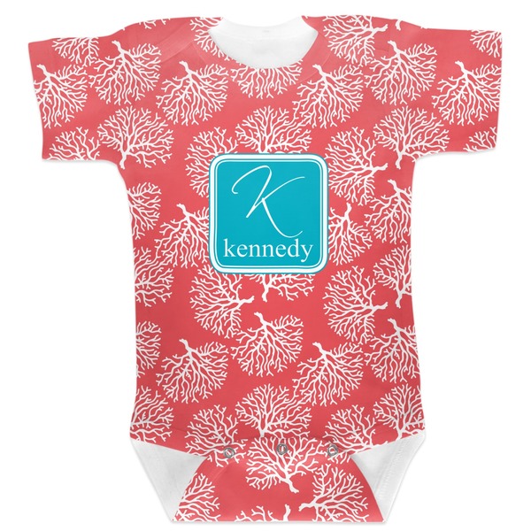 Custom Coral & Teal Baby Bodysuit 3-6 (Personalized)