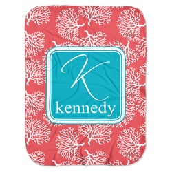 Coral & Teal Baby Swaddling Blanket (Personalized)