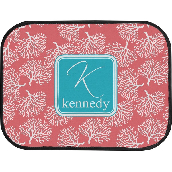 Coral & Teal Custom Car Floor Mats (Back Seat)