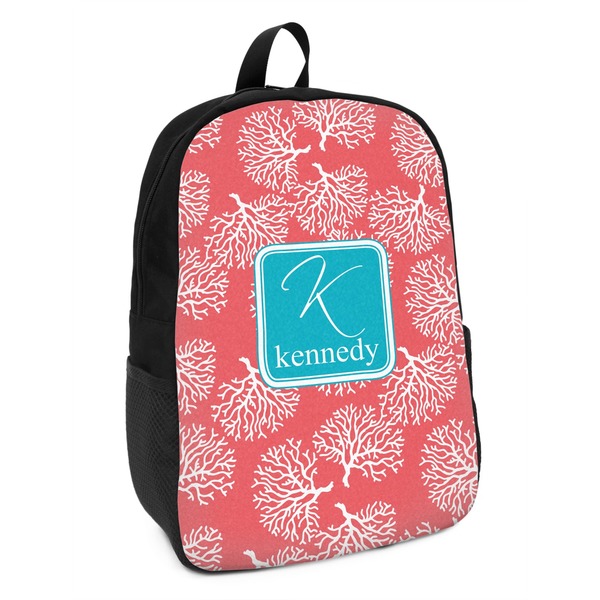 Custom Coral & Teal Kids Backpack (Personalized)