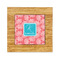 Coral & Teal Bamboo Trivet with 6" Tile - FRONT