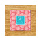 Coral & Teal Bamboo Trivet with Ceramic Tile Insert (Personalized)