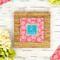 Coral & Teal Bamboo Trivet with 6" Tile - LIFESTYLE