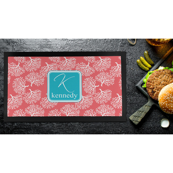 Coral & Teal Bar Mat - Small - LIFESTYLE
