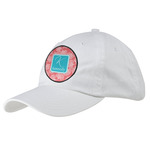Coral & Teal Baseball Cap - White (Personalized)