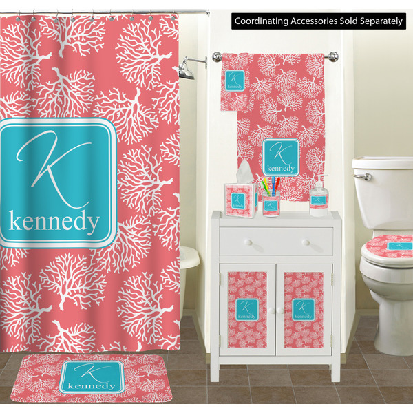 Coral & Teal Bathroom Scene