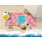 Coral & Teal Beach Towel Lifestyle