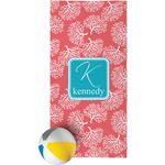 Coral & Teal Beach Towel (Personalized)